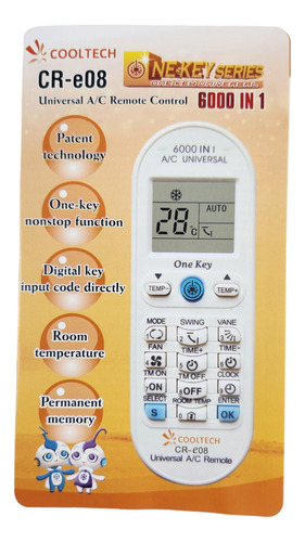 Control Remoto Universal Aire Acondicionado Split 6000 Cod