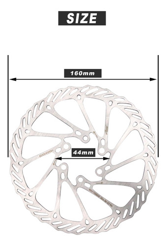 Disco Freno Bicicleta 160mm Acero Pulido Riderace 6 Tornillo Gris
