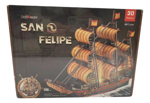 Puzzle Construcción 3d Barco Español San Felipe 146 Pcs