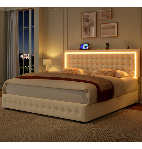 Base De Cama Matrimonial C/puerto Usb & 2 Cajones Gamapache