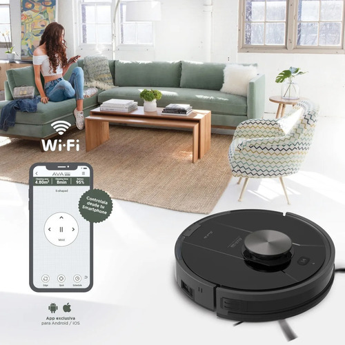 Smart-tek Ava Pro Max Aspiradora Robot Mopper Wifi Mapeo Negro