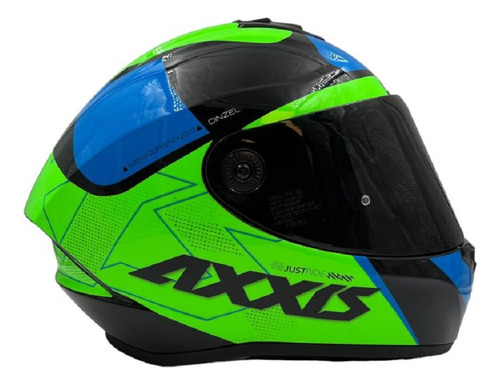 Casco Integral Axxis Draken Cinzel C6 Verde Brillo