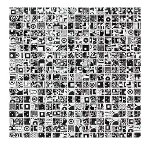 Malla Mosaico Vidrio Piu Black And White 30 X 30 Cm *