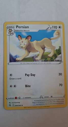 Carta Pokemon Persian 200/264