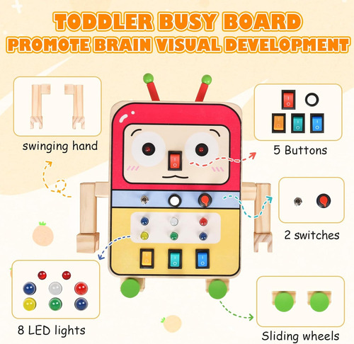Tablero Ocupado Montessori, Juguete De Viaje Sensorial De Ma