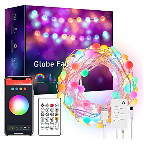 Smart Globe Fairy Lights, 32.8ft, 66led Music Sync Impe...