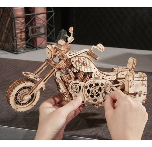 Bloques Construcción Madera 3d Motocicleta Crucero Robotime Cantidad De Piezas 420