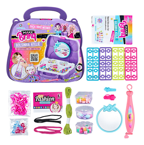 Kit Bolsinha Ateliê Infantil Make Brinq Roxo - Polibrinq