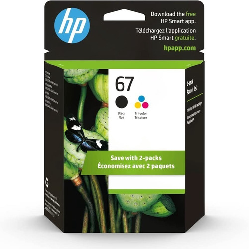 Original Tinta Hp 67 Black/tri-color Ink Cartridges (2-pack)