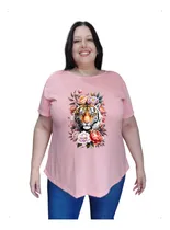 Comprar Remera Estampada De Mujer Manga Corta Sublimada Modal Spun Mujer Talle Especial