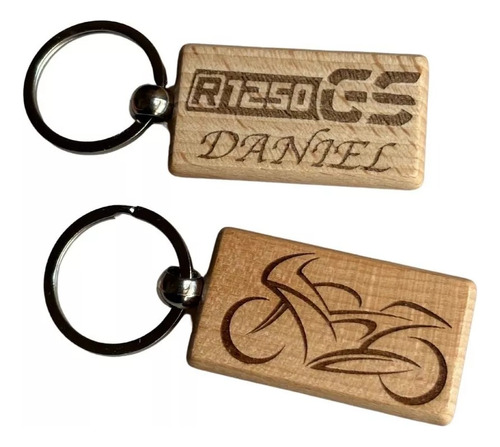 Llaveros De Madera Rectangulares Grabado Laser Set 10 Piezas