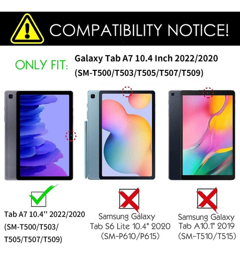 Funda Teclado Táctil Lluminado Para Galaxy Tab A7 10.4 T500