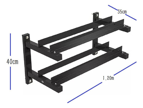 Rack Soporte De Pared Para Mancuernas 1.2mts