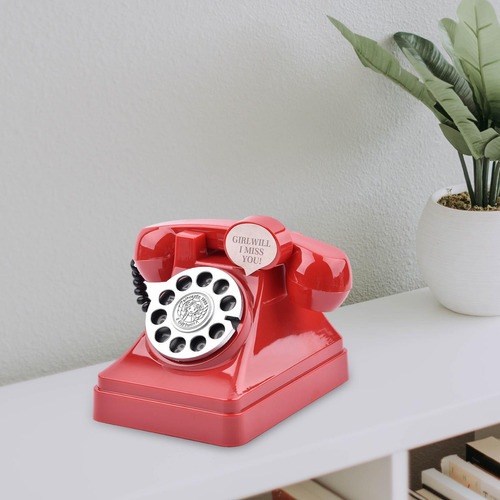 Retro Teléfono Alcancía Dial Teléfono Dinero Ahorro Rojo
