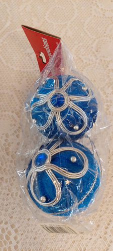X Mas Bambalina Navidad Con Pasamanería Y Lentejuel Set De 2