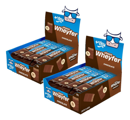 Mais Mu Wheyfer kit 2 barrinha protéica chocolate 12 unidades