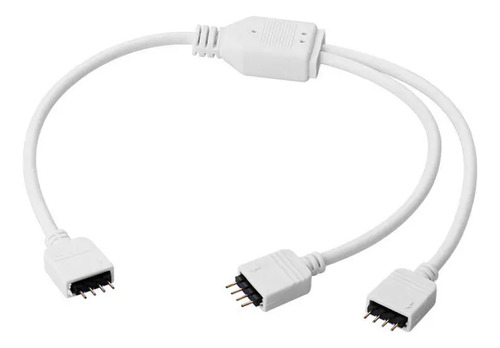 Cabo Y Splitter Rgb 12v 4 Pinos Branco 1 Para 2 Saídas