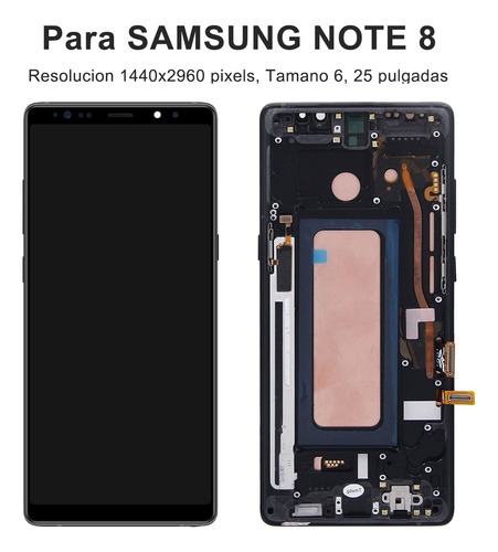 Okbichi Incell Pantalla Para Samsung Note8 Con Macro Sm-n950f, Sm-n950u, Sm-n9500, Sm-n950u1, Sm-n950n, Sm-n950w, Sc-01k, Sm-n950fd