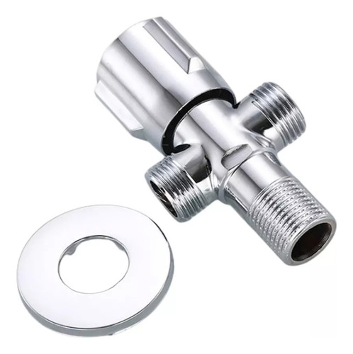 Llave Angular Doble 1/2 He En Acero Inoxidable Con Accesorio