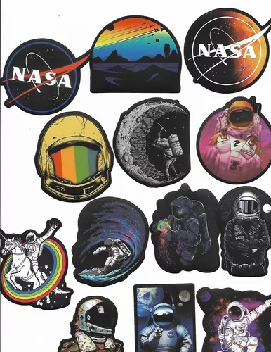 20 Stickers Estampas De Astronautas Nasa