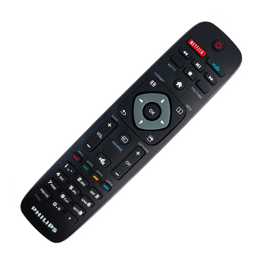 Imagen 1 de 10 de Control Remoto Philips Smart Netflix Youtube + Funda Y Pila