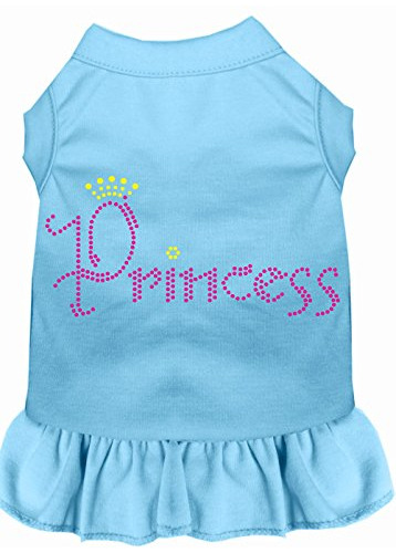 Ropa Gato - Princesa Dress Rhinestone, Medio, Azul De Bebé.