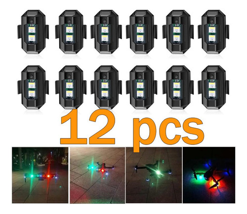 12x Drone Luz Estroboscópica Señal Luz Intermitente