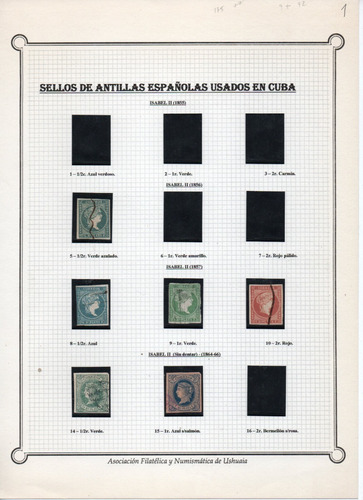 Antillas Españolas Y Cuba Colección En Filaband Años 1855-99