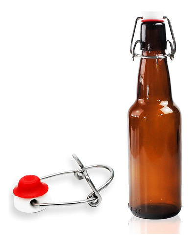 Imagen 6 de 6 de 6 Botellas De Vidrio Ambar + Tapón Mecánico 330ml