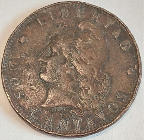 Moneda 2 Centavos 1891 Patacon De Cobre Argentina 