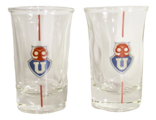 Set 2 Vasos Shot Universidad De Chile Producto Oficial