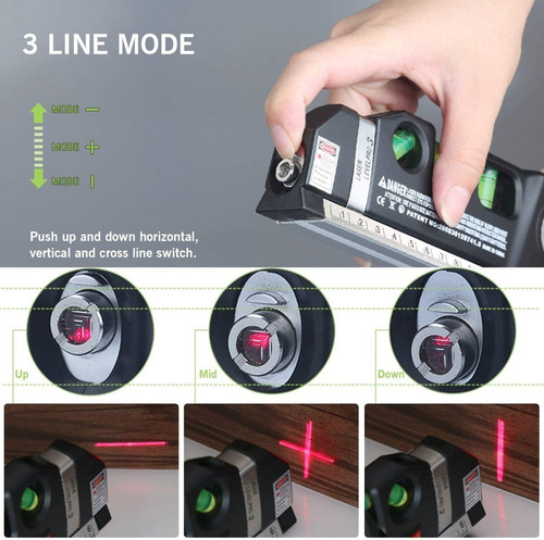 Imagen 7 de 10 de Nivelador Láser Multifuncional 3 Burbujas Regla Y Flexómetro