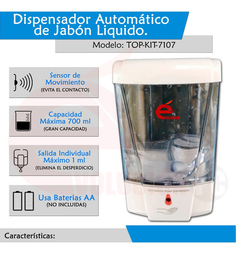 Dispensador De Jabon Liquido Para Manos Automatico V1