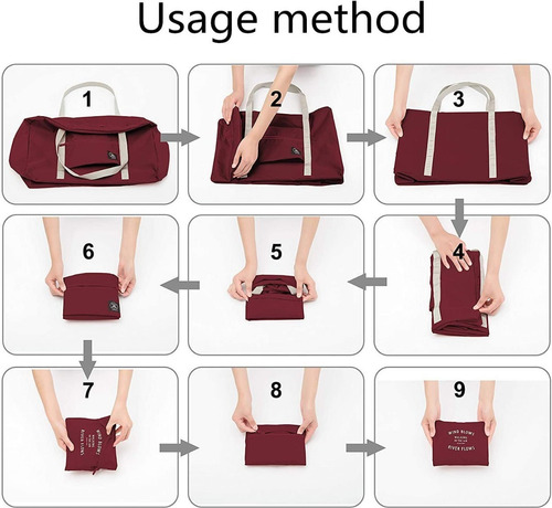Imagen 5 de 8 de Bolso De Viaje Impermeable Plegable Cierre Y Bolsillo 25l