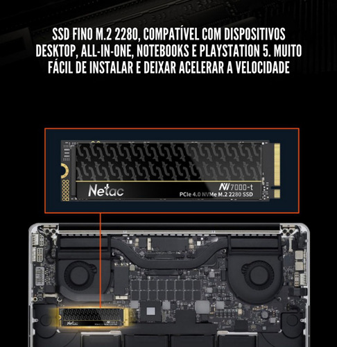Ssd Gamer 4tb Ps5 Pc Note Ultra Veloz Nvme M.2 Gen4 Netac Nv7000t 7400mb/s