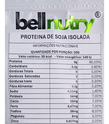 Proteína De Soja Isolada Pura - Bellnutry -100g