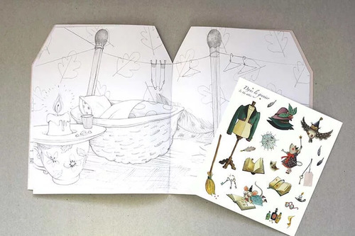 Imagem 6 de 6 de Livro De Colorir Com 160 Adesivos - Moulin Roty