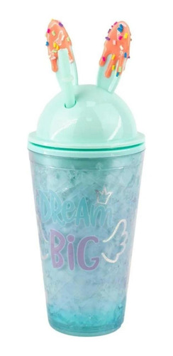 Imagen 1 de 7 de Vaso Con Bombilla Diseño De Conejo Kawaii 430 Ml