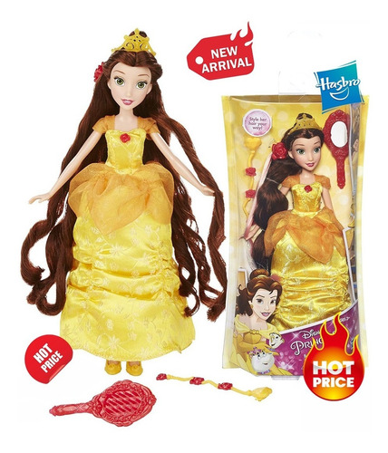 Princesa Disney Bella Cabello Largo Original Habro 30 Cm