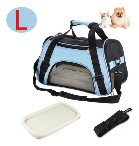 Bolsa De Mascota Plegable Transportadora Para Gatos Perros L