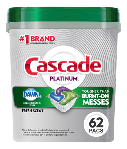 Detergente Para Lavaplatos De 62 Cascade Platinum Actionpacs