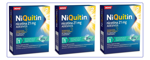 Kit 3 Niquitin 21mg (etapa 1) Com 7 Adesivos - Gsk