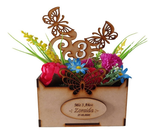 Caja Decorativa Silueta  Mariposa En Mdf