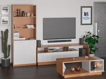 Comprar Combo Mesa Rack Tv + Biblioteca + Mesa Ratona Living Modular