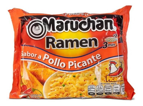 Maruchan Ramen Fideos Instantáneos Sabor Pollo Picante 85 Gr