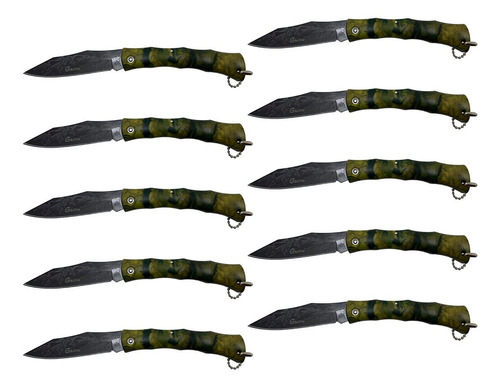Kit 10pçs Canivete De Caça E Pesca Camuflado Xv3137 Xingu