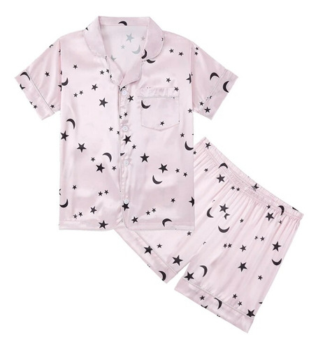 Conjunto De Pijama De Chifón De Seda Para Niñas, Pijama Star