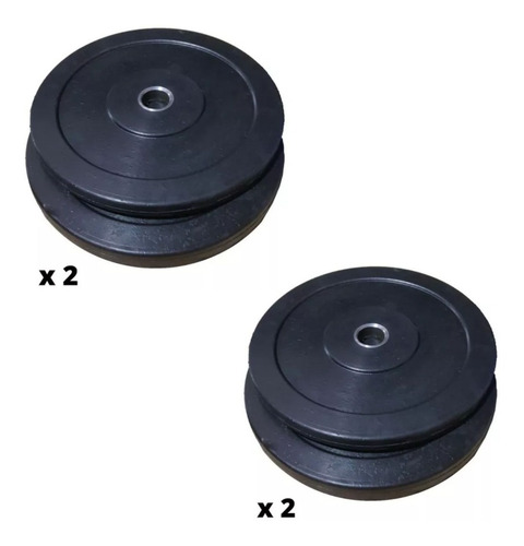 Imagen 2 de 10 de Combo 30kg Disco Bumper 5kg + 10kg Discos Olimpicos Caucho