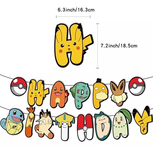 Set Decoración De Cumpleaños Pokemon. 32 Piezas