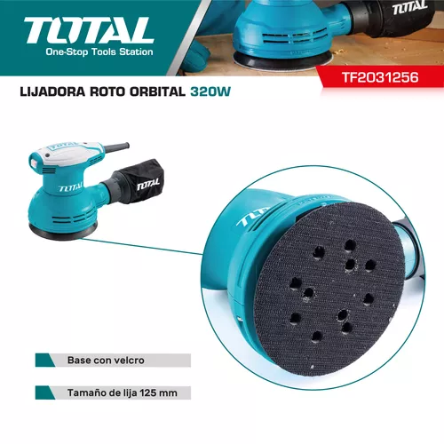 Lijadora Electrica Orbital Total 320w Industrial + 5 Hojas